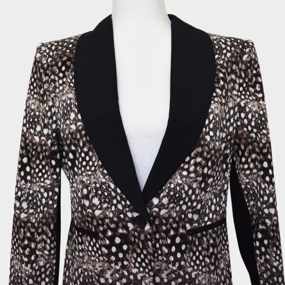 BCBGMAXAZRIA Bowie Abstract Feather Print Blazer Size M - Picture 5 of 9
